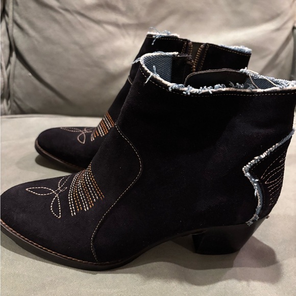 Zadig & Voltaire Navy Suede Boots - Picture 3 of 4